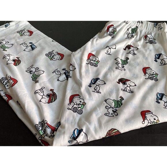Peanuts Christmas SNOOPY Winter FLEECE Lounge Pajama PJ Pants Women’s Sz S NEW - Picture 11 of 11